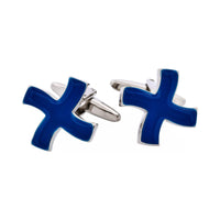 Navy Enamel Cross Cufflinks thumbnail 1