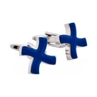Navy Enamel Cross Cufflinks thumbnail 4