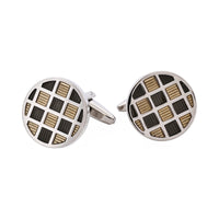 Grey Check Enamel Cufflinks thumbnail 1