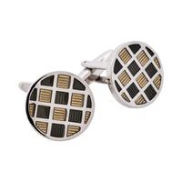 Grey Check Enamel Cufflinks thumbnail 4