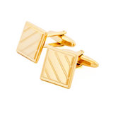 Square Gold Plated Cufflinks | Men's Classic Formal Accessories