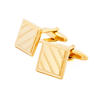Square Gold Plated Cufflinks | Men's Classic Formal Accessories thumbnail 2