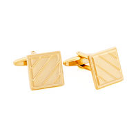 Square Gold Plated Cufflinks | Men's Classic Formal Accessories thumbnail 3