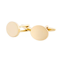 Brushed Gold Plated Oval Cufflinks thumbnail 3
