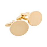 Brushed Gold Plated Oval Cufflinks