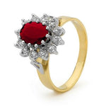 Ruby and Diamond Princess Ring - Monroe Yorke Diamonds