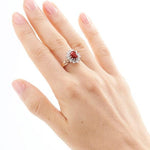 Ruby and Diamond Princess Ring - Monroe Yorke Diamonds