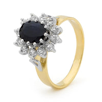 Kate Middleton Style Sapphire Ring with Diamonds thumbnail 2