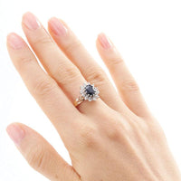Kate Middleton Style Sapphire Ring with Diamonds thumbnail 1