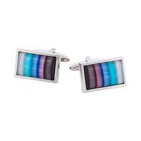Multi Coloured Cat's Eye Cufflinks — Pastel thumbnail 1