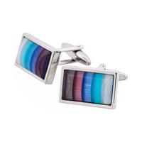 Multi Coloured Cat's Eye Cufflinks — Pastel thumbnail 2