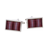 Multi Coloured Striped Cat's Eye Cufflinks thumbnail 1