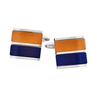 Orange & Navy Cat's Eye Cufflinks thumbnail 1