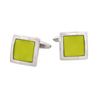 Lime Green Cat's Eye Square Cufflinks thumbnail 1