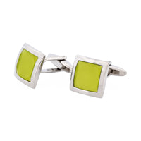 Lime Green Cat's Eye Square Cufflinks thumbnail 2