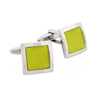 Lime Green Cat's Eye Square Cufflinks thumbnail 4