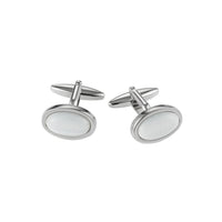 White Cat's Eye Oval Cufflinks — Classic thumbnail 5