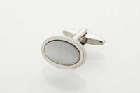White Cat's Eye Oval Cufflinks — Classic thumbnail 2