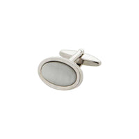 White Cat's Eye Oval Cufflinks — Classic thumbnail 3
