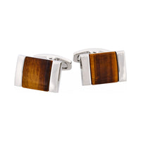 Tiger Eye Round Cufflinks thumbnail 1