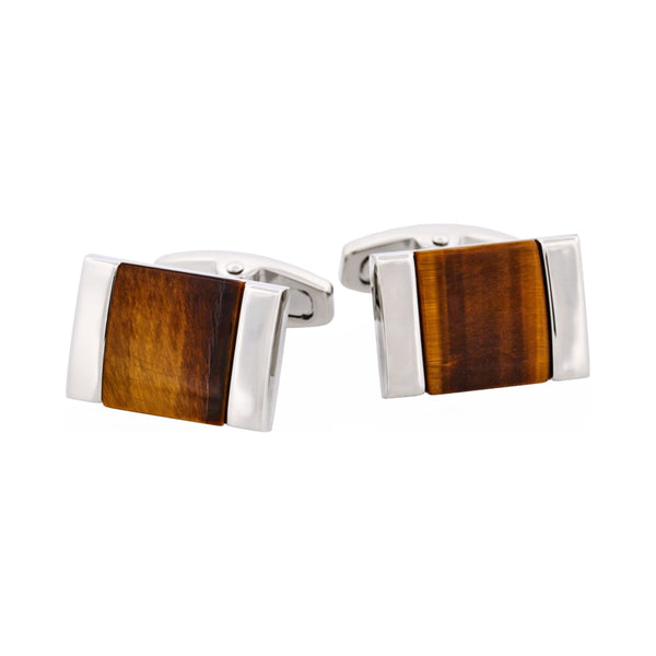 Tiger Eye Round Cufflinks