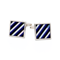 MOP, Lapis Lazuli & Onyx Striped Cufflinks thumbnail 1