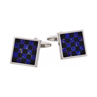 Onyx & Lapis Lazuli Check Cufflinks thumbnail 1
