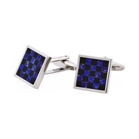 Onyx & Lapis Lazuli Check Cufflinks thumbnail 3