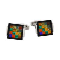 Five-Stone Inlay Round Cufflinks thumbnail 1