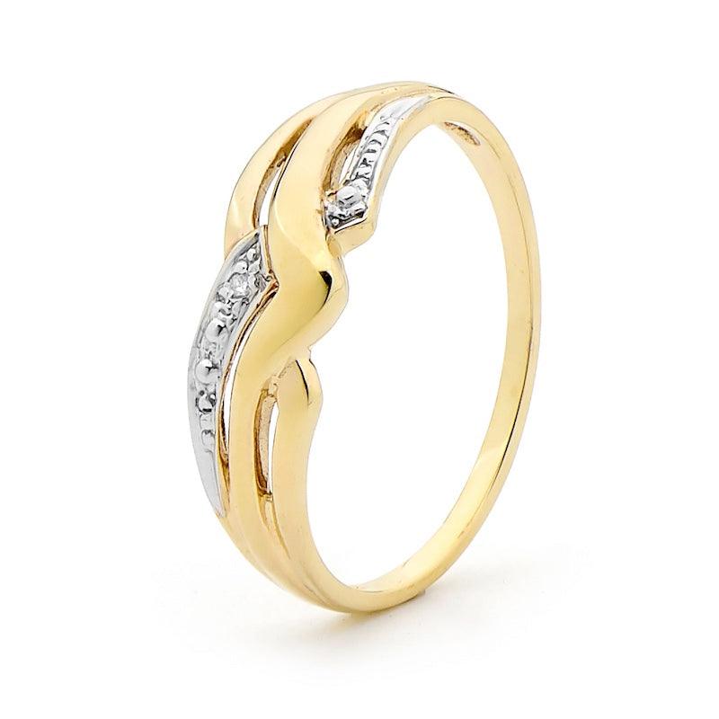 Dainty Diamond set Plait Ring - Monroe Yorke Diamonds