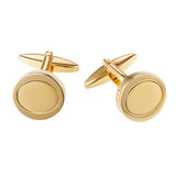 Gold Plated Brushed & Polished Oval Cufflinks