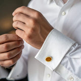Gold Plated & Tiger Eye Oval Cufflinks