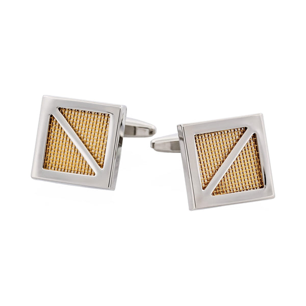 Rhodium Gold Square Mesh