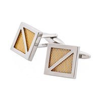 Rhodium & Gold Square Mesh Cufflinks thumbnail 3