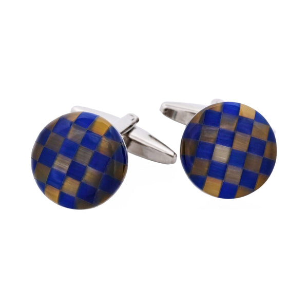 Brown Blue Chequered Cat's Eye