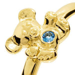 Girls First Gold Ring - Teddy Bear Ring with Gem Stone - Monroe Yorke Diamonds