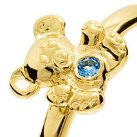 Girls First Gold Ring - Teddy Bear Ring with Gem Stone thumbnail 3