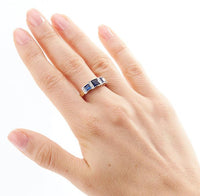 Created Sapphire Ring with Diamonds thumbnail 1