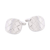 Brushed Rhodium Criss-Cross Cufflinks thumbnail 1