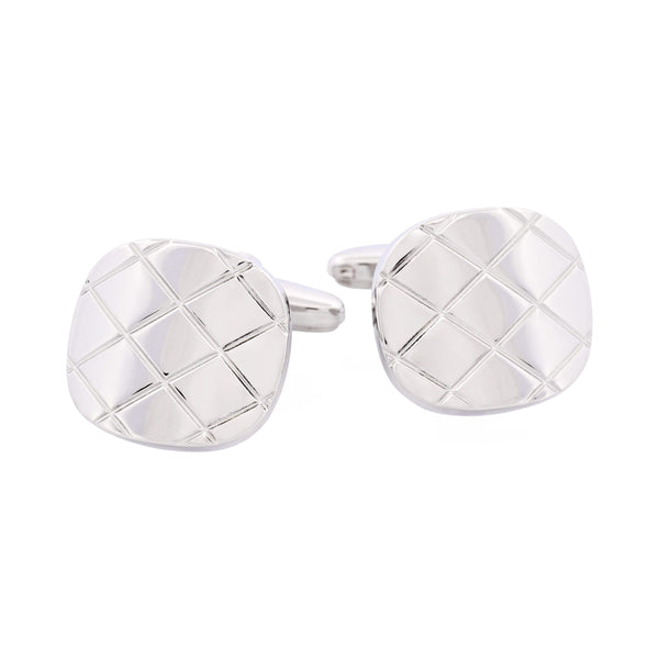 Brushed Rhodium Criss-Cross
