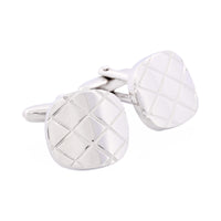 Brushed Rhodium Criss-Cross Cufflinks thumbnail 3