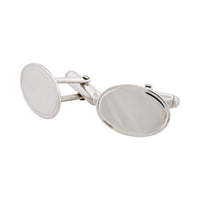 Sterling Silver Engine Turn Oval Cufflinks thumbnail 4
