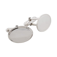 Sterling Silver Engine Turn Oval Cufflinks thumbnail 3