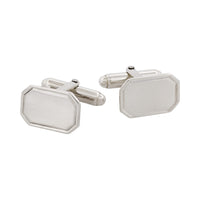 Sterling Silver Engine Turn Octagon Cufflinks thumbnail 1