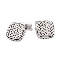 Sterling Silver Cushion Weave Cufflinks thumbnail 1