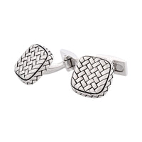 Sterling Silver Cushion Weave Cufflinks thumbnail 2