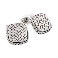 Sterling Silver Cushion Weave Cufflinks thumbnail 3