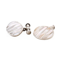 Sterling Silver Mother of Pearl Chain Cufflinks thumbnail 2