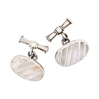 Sterling Silver Mother of Pearl Chain Cufflinks thumbnail 4