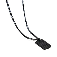 Black Tyre-Pattern Dog Tag & Chain thumbnail 2